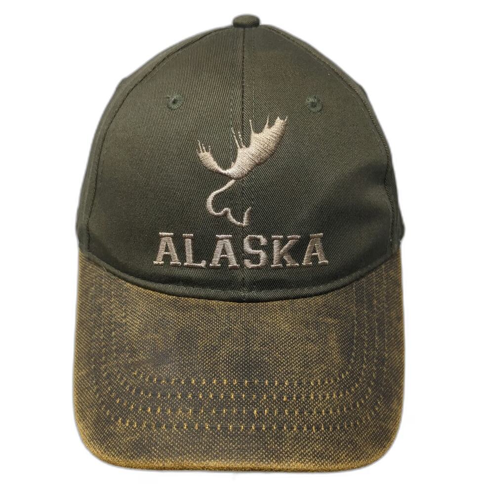 ACE USA Green Alaska Moose Embroidered Distressed Baseball Cap One Size Hat